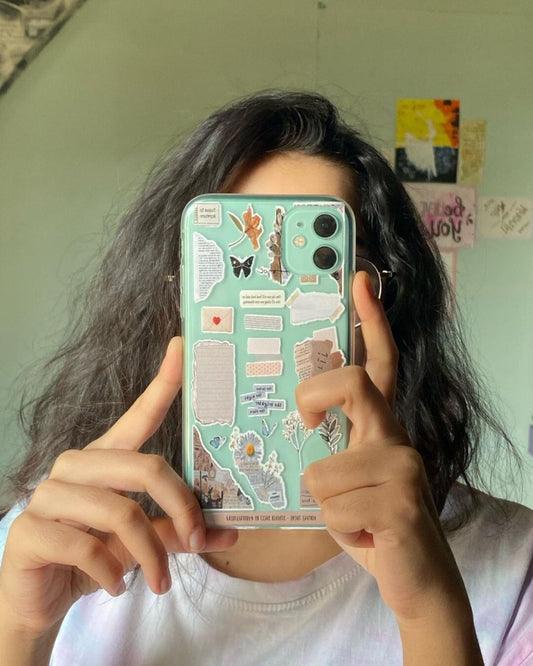 Put Stickers Decorate Transparent Phone Case Diy Stickers Put