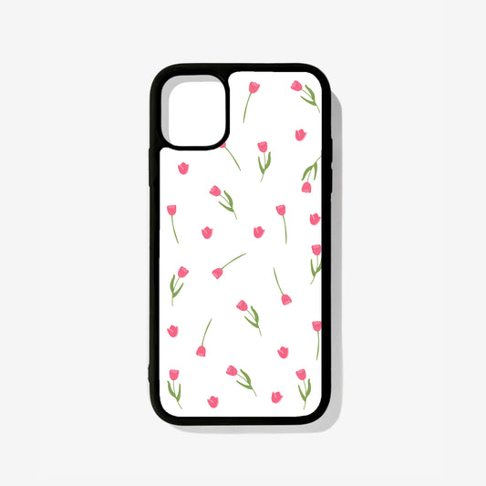 Cute Floral Glass Case