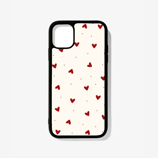 All Models Red Hearts Glass Case