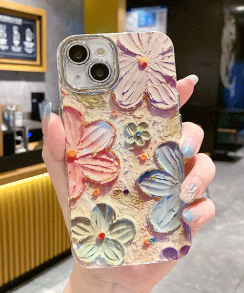 Floral Glitter Case  For iphone