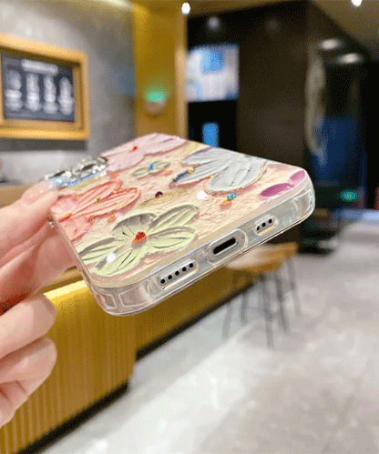 Floral Glitter Case  For iphone