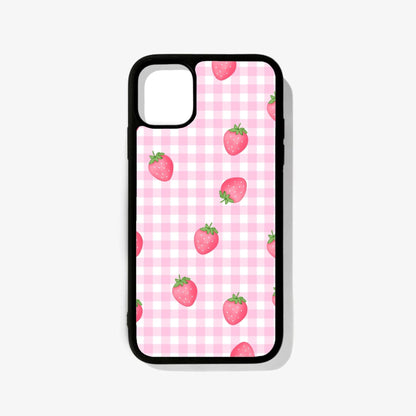 Strawberry Pattern Glass Case