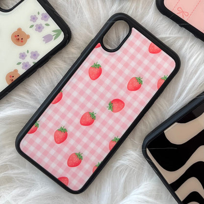 Strawberry Pattern Glass Case