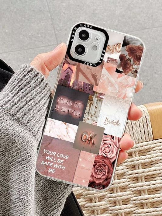 All Models "Rose Gold Collage" Transparent Phone Case