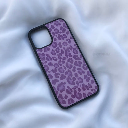 Purple Leopard Glass Case