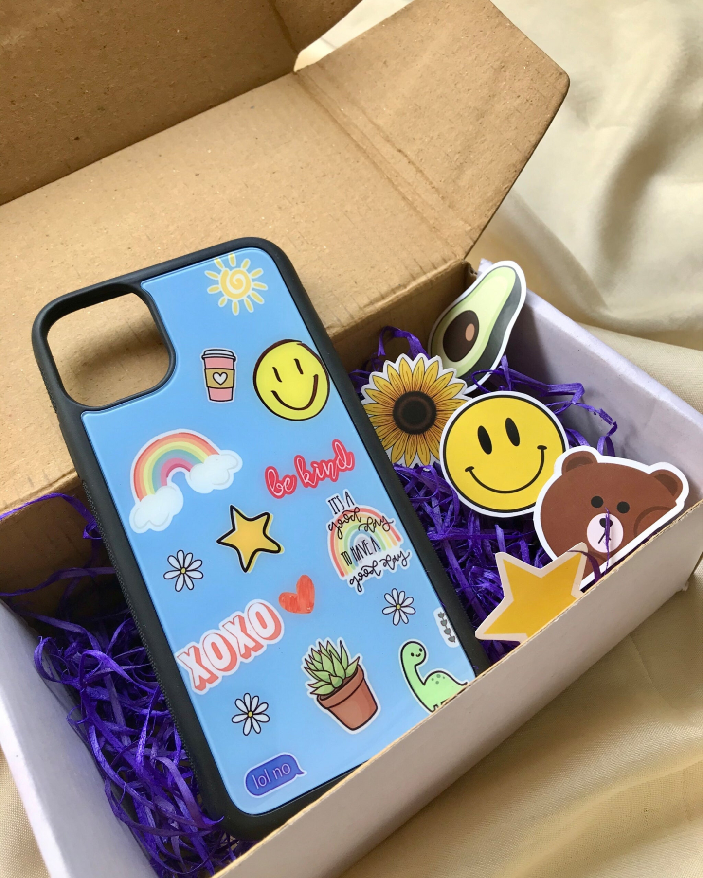 Cute Stickers Glass Case