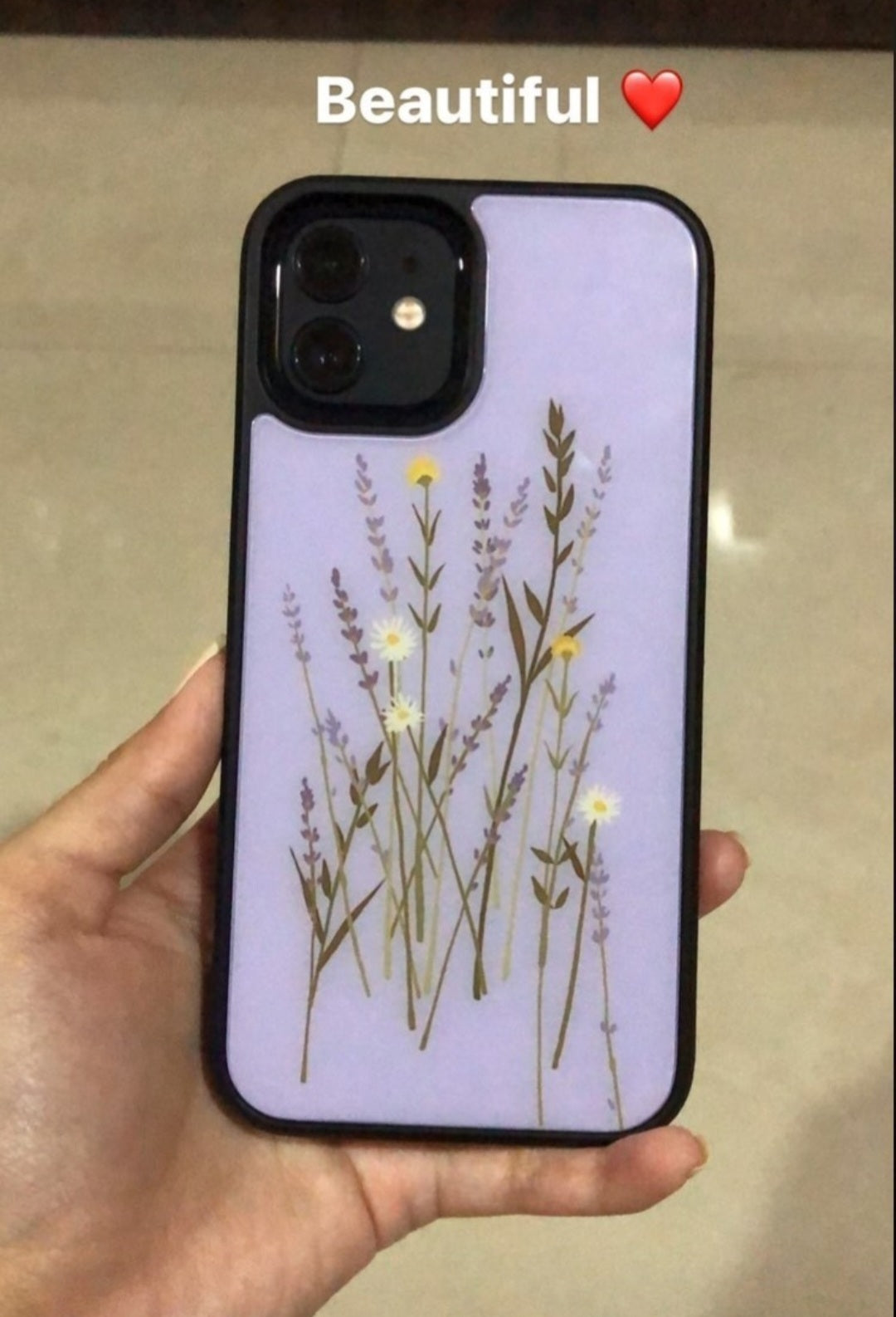 Lilac Floral Glass Case