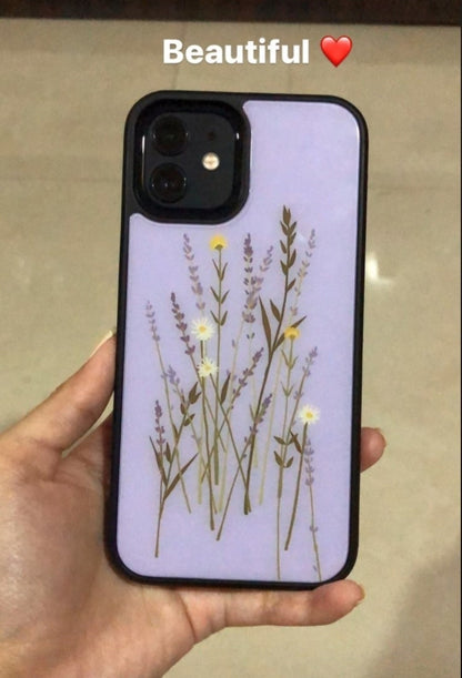 Lilac Floral Glass Case