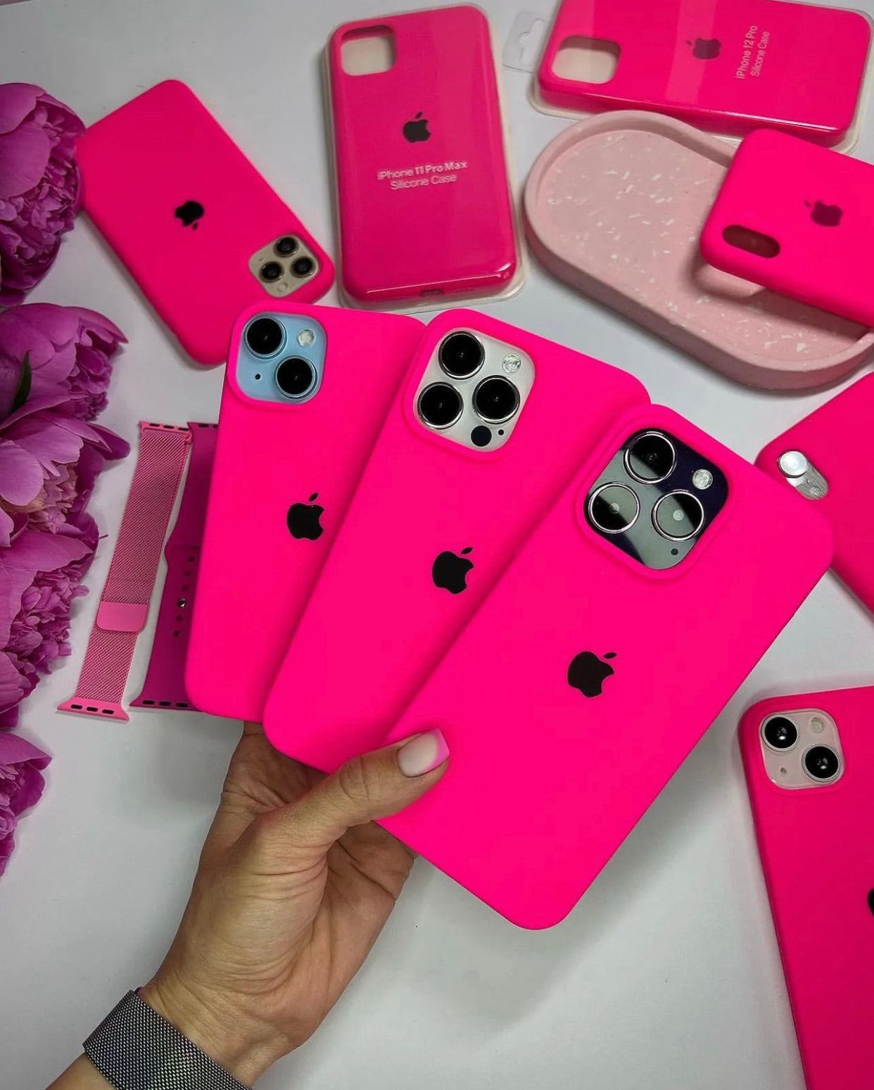 Neon Pink Iphone  Silicone Case