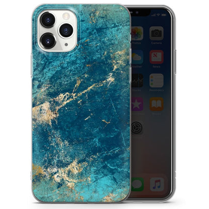 Blue Marble Phone Case With Gold Cover