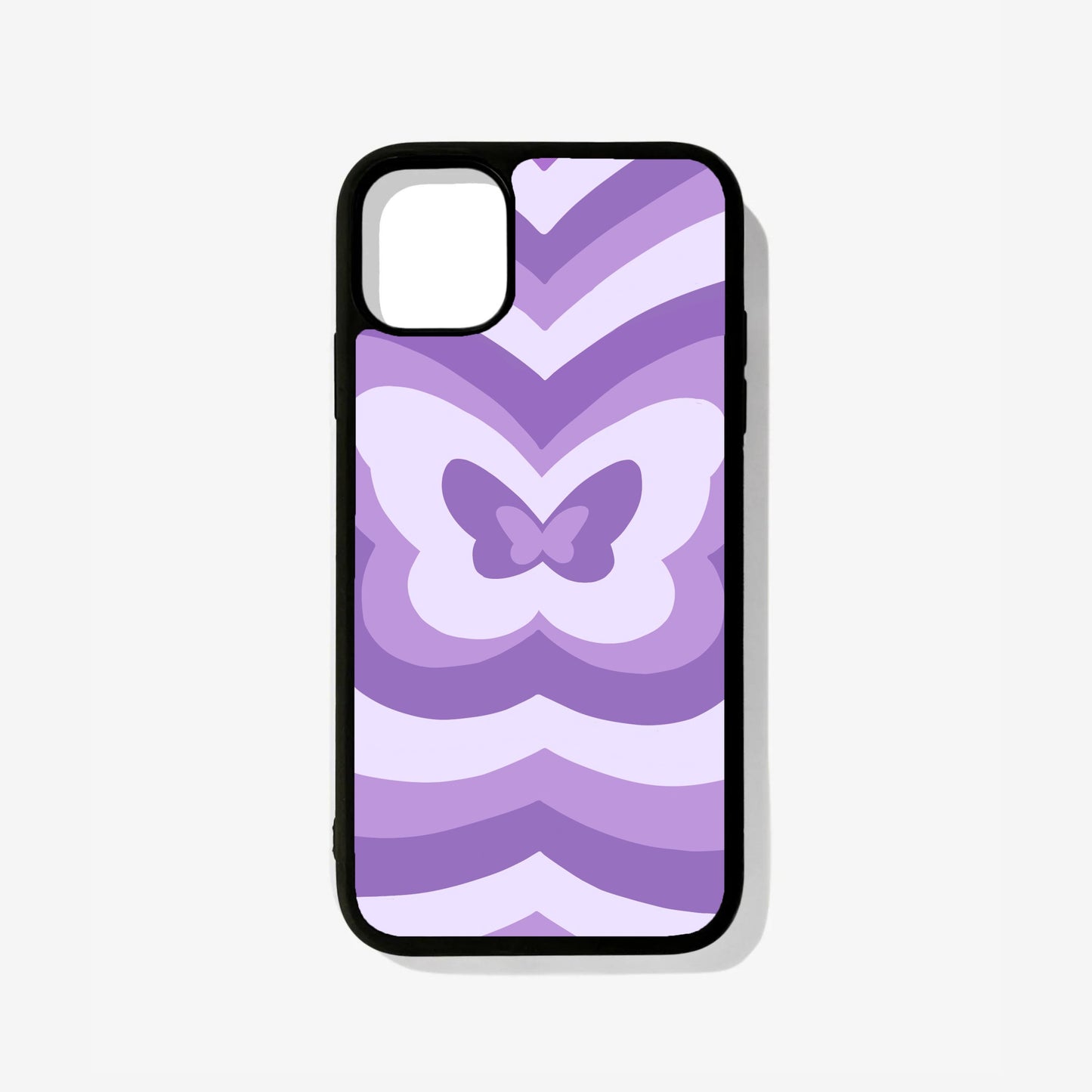 Lavender Butterfly Glass Case