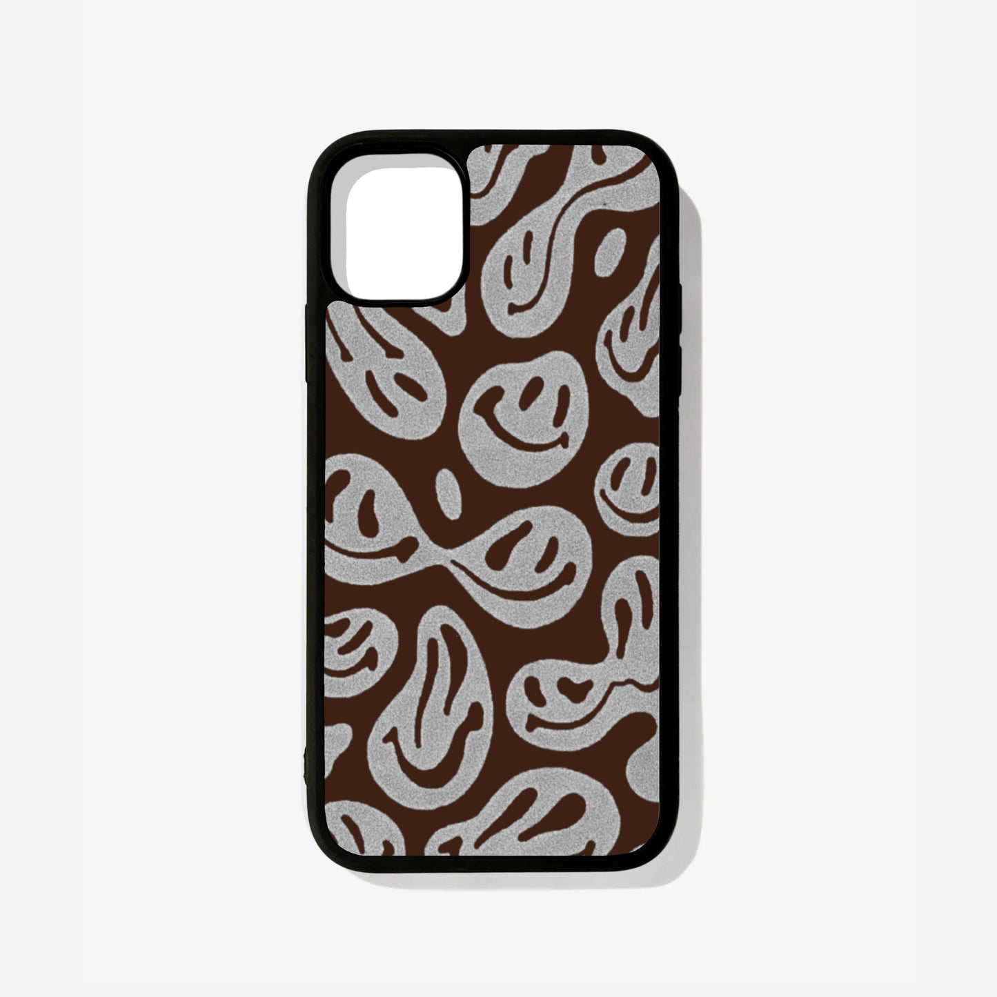 Brown Crazy Smiley Glass Case