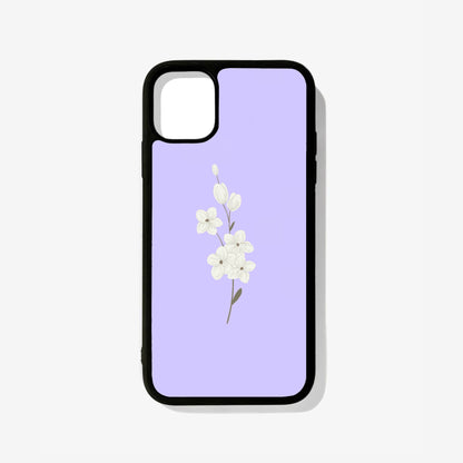 White Flower Glass Case