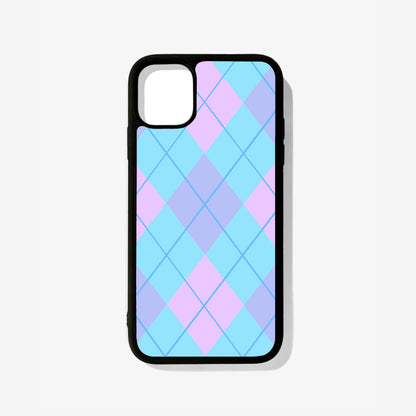 Blue Argyle Glass Case