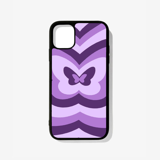 Purple Butterfly Glass Case