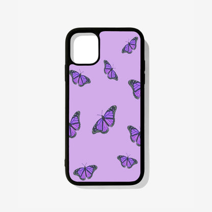 Purple Butterflies Glass Case