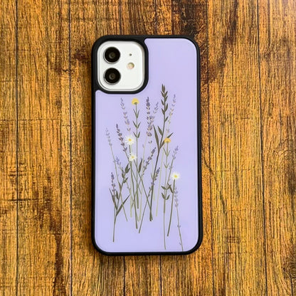 Lilac Floral Glass Case