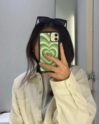 All Models Green Heart Phone Case